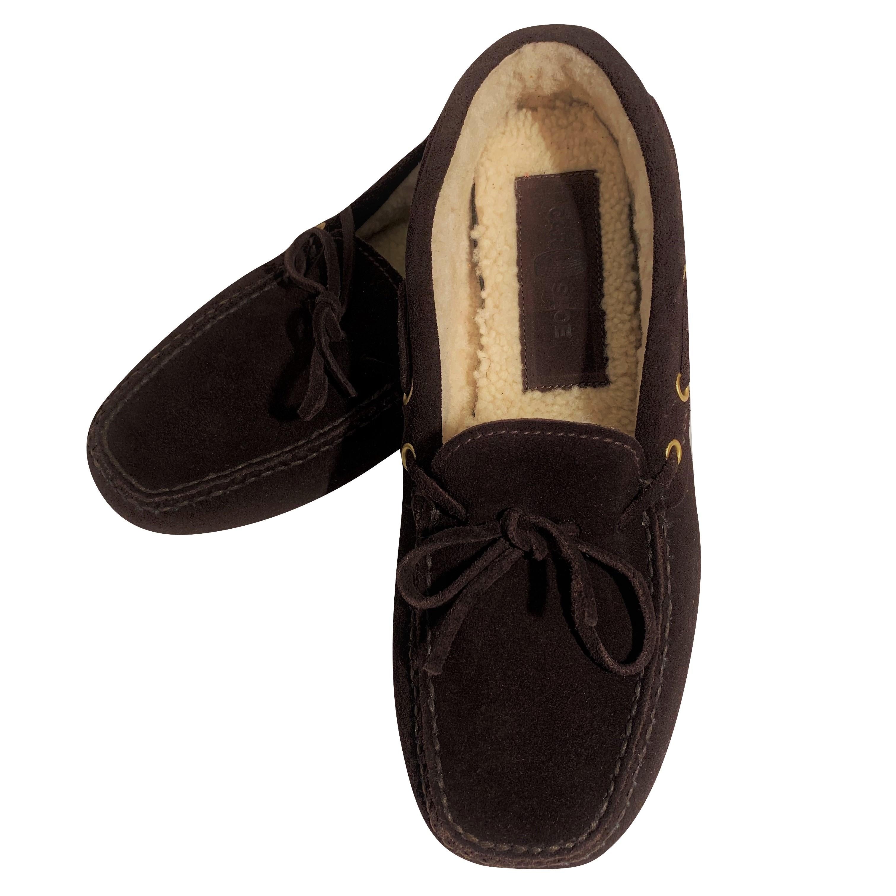 Vintage New The Original Prada Car Shoe Flat Moccasin Shearling Driving  Sz 36.5 3