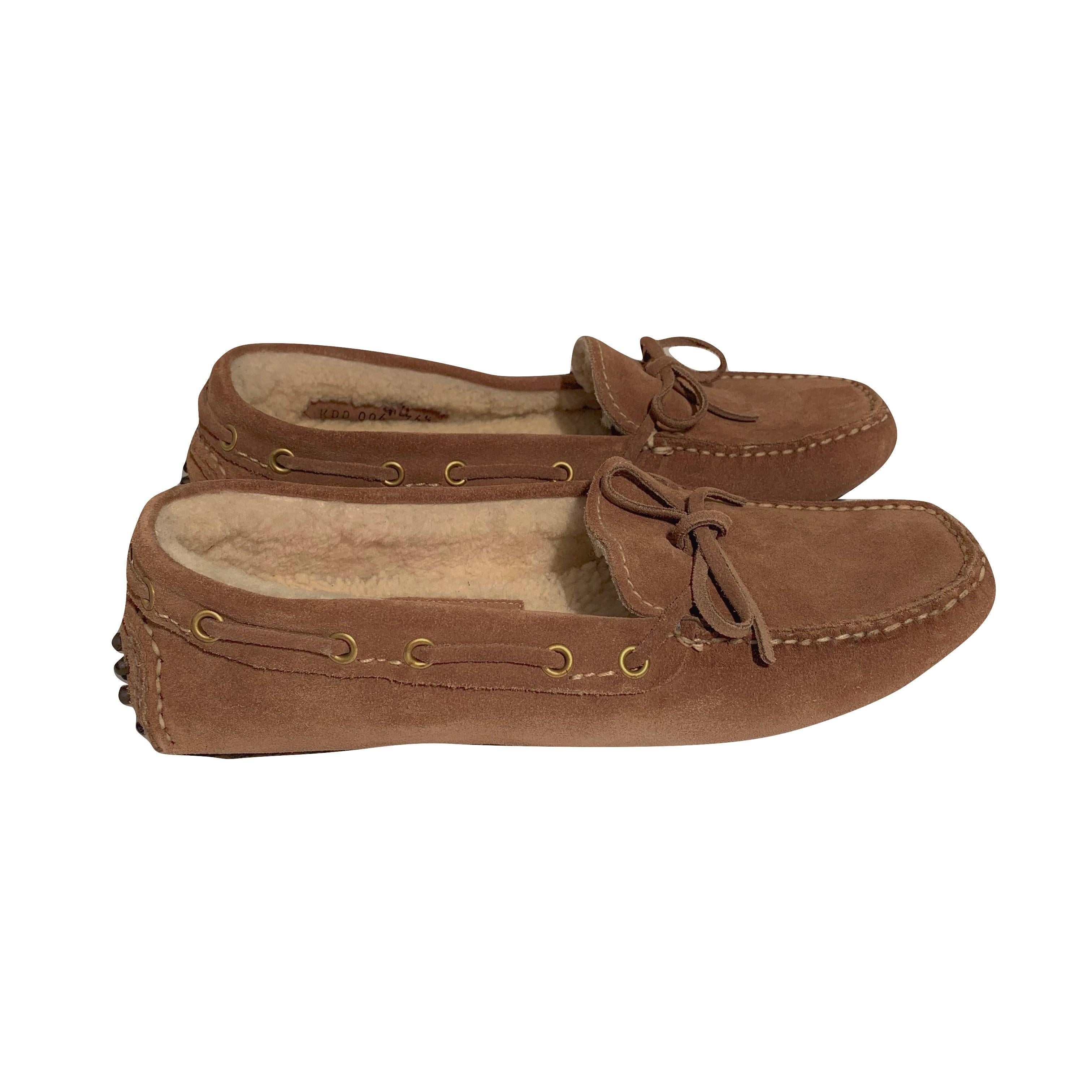  New The Original Prada Car Shoe Flat Moccasin Shearling House Driving  Sz 36.5 In New Condition In Leesburg, VA