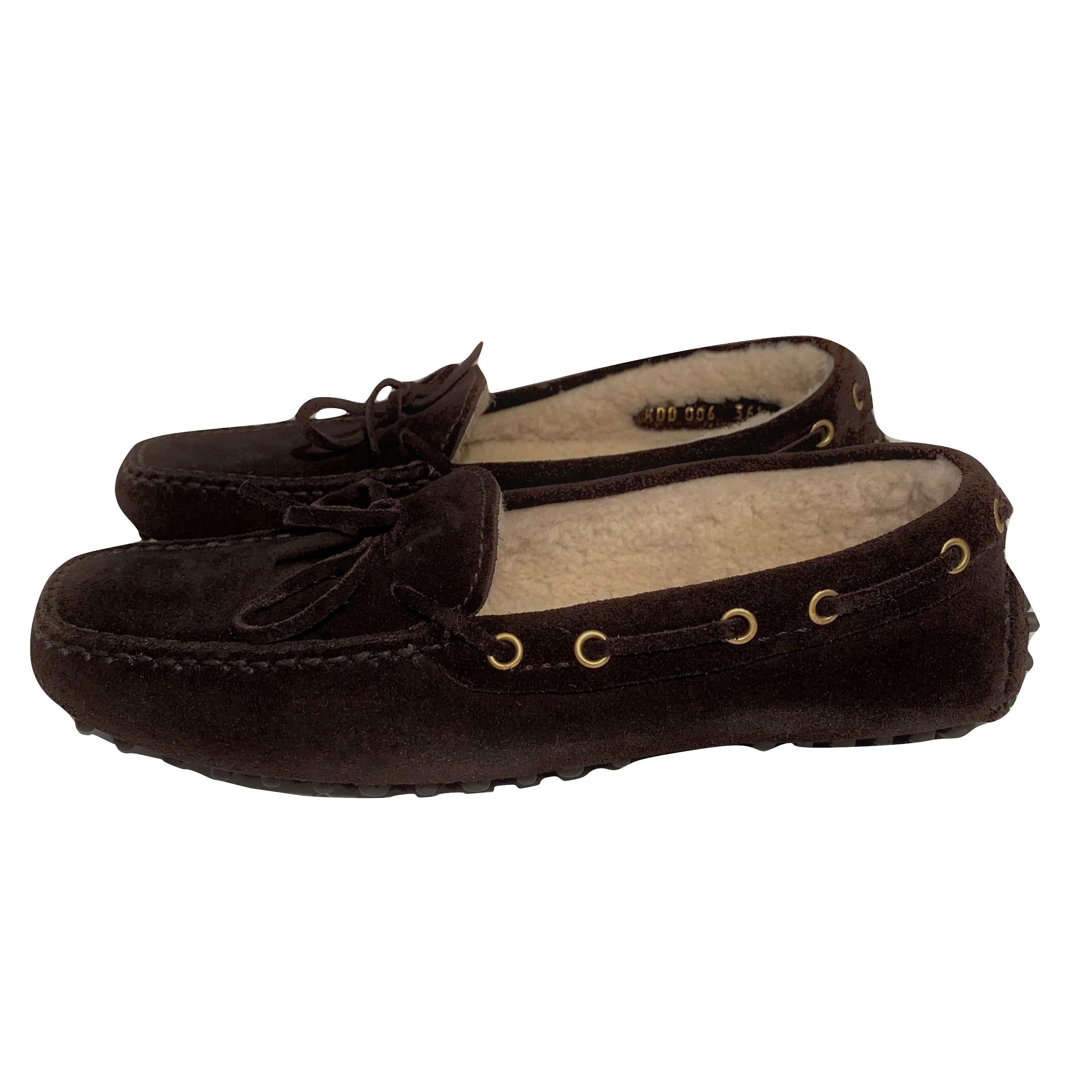 Vintage New The Original Prada Car Shoe Flat Moccasin Shearling Driving  Sz 36.5 1