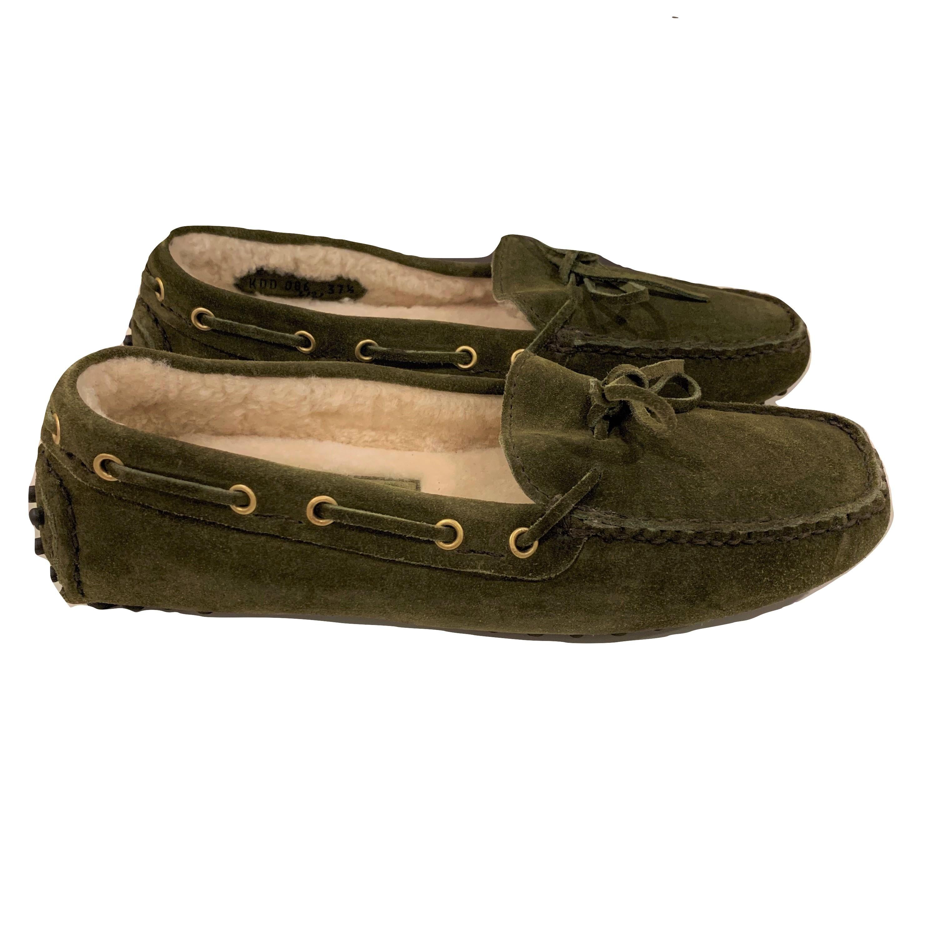  New The Original Prada Car Shoe Flat Moccasin Shearling House Driving  Sz 37 In New Condition In Leesburg, VA