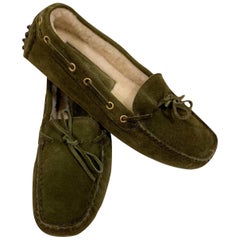  New The Original Prada Car Shoe Flat Moccasin Shearling House Driving  Sz 37