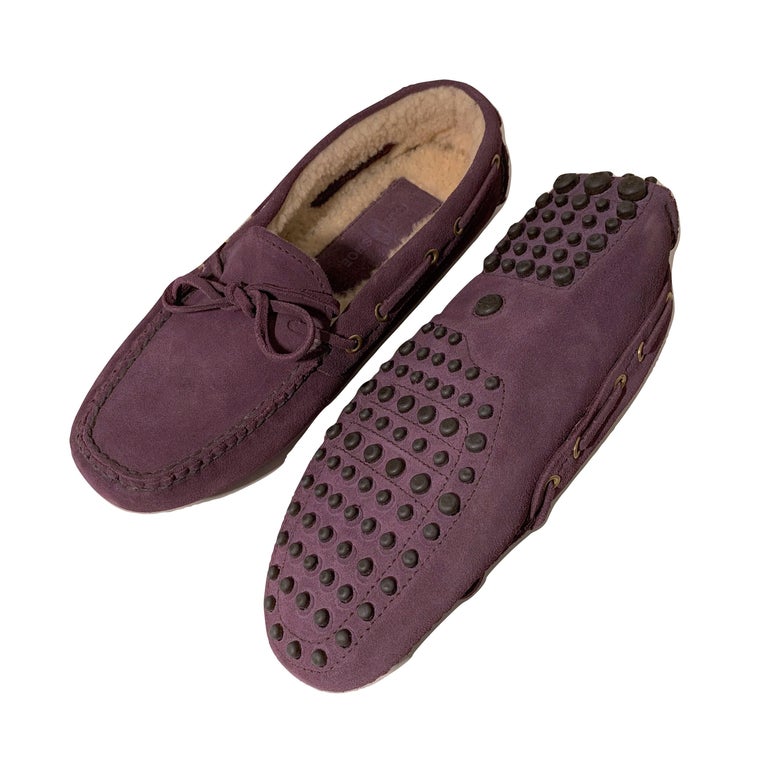 New The Original Prada Car Shoe Flat Moccasin Shearling House Driving Sz 38 at 1stDibs