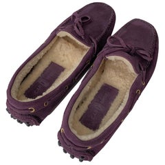 New The Original Prada Car Shoe Flat Moccasin Shearling House Driving  Sz 38
