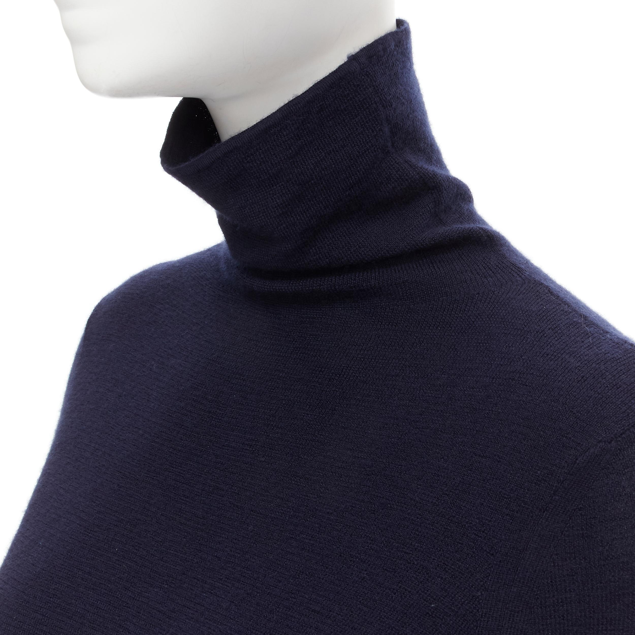 new THE ROW Adara dark navy cashmere silk bell sleeve turtleneck sweater S In New Condition In Hong Kong, NT