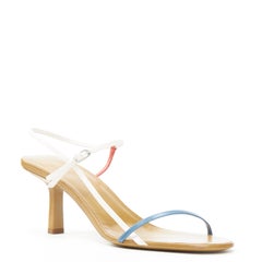 new THE ROW Bare 65 blue red white minimalist strappy mid heel sandals EU38.5