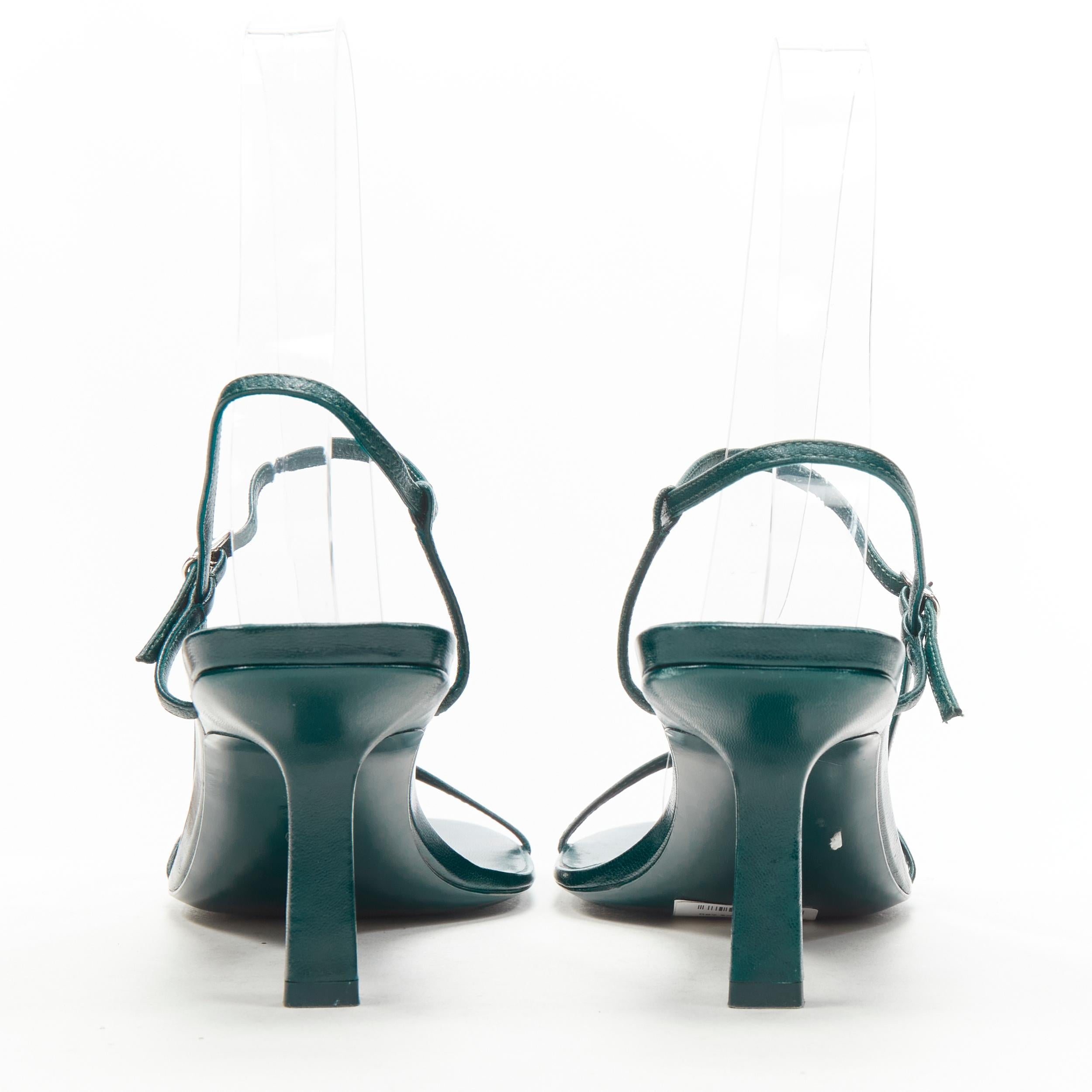 dark green strappy heels