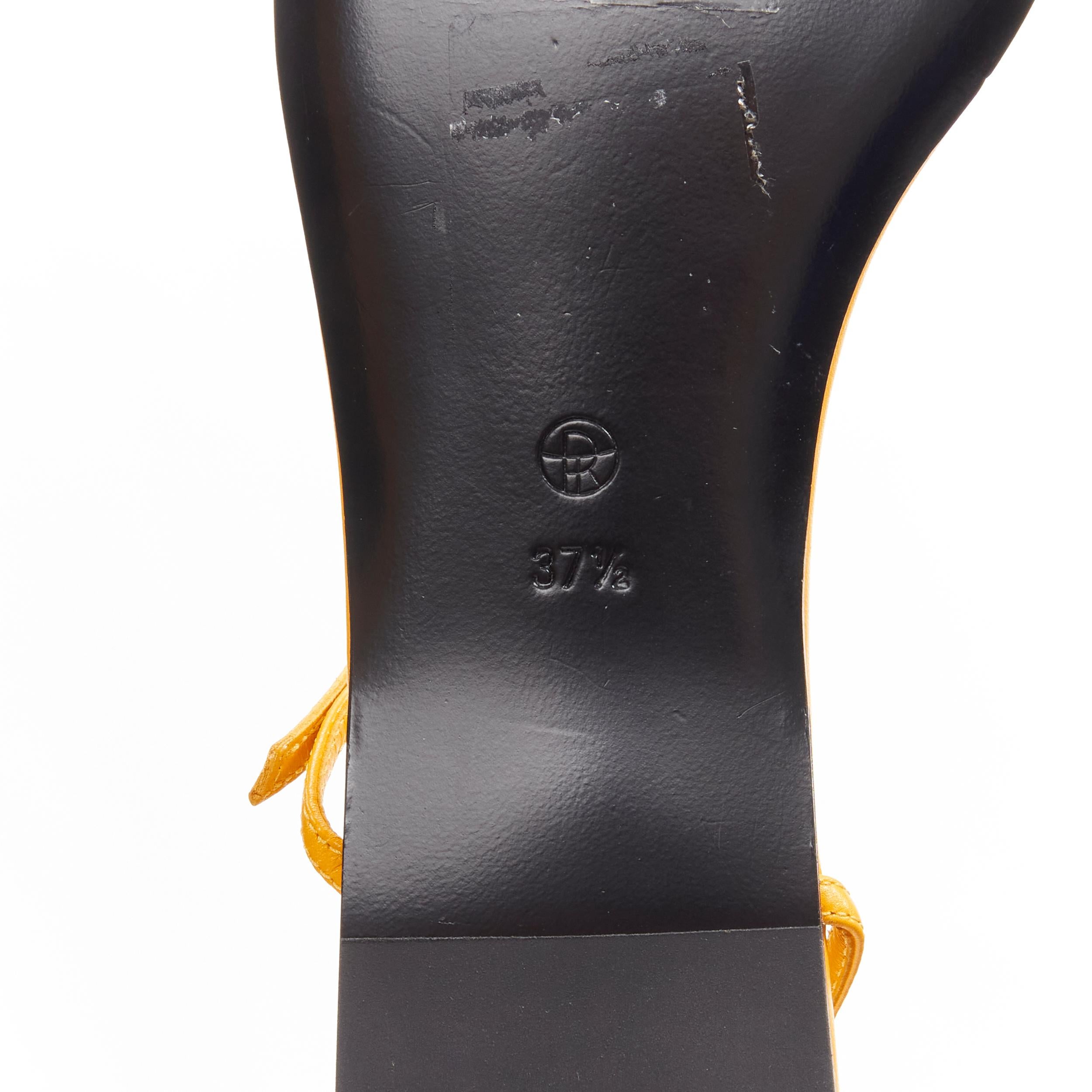 new THE ROW Bare Flat Sandal  mustard yellow kid leather minimal slides EU37.5 3