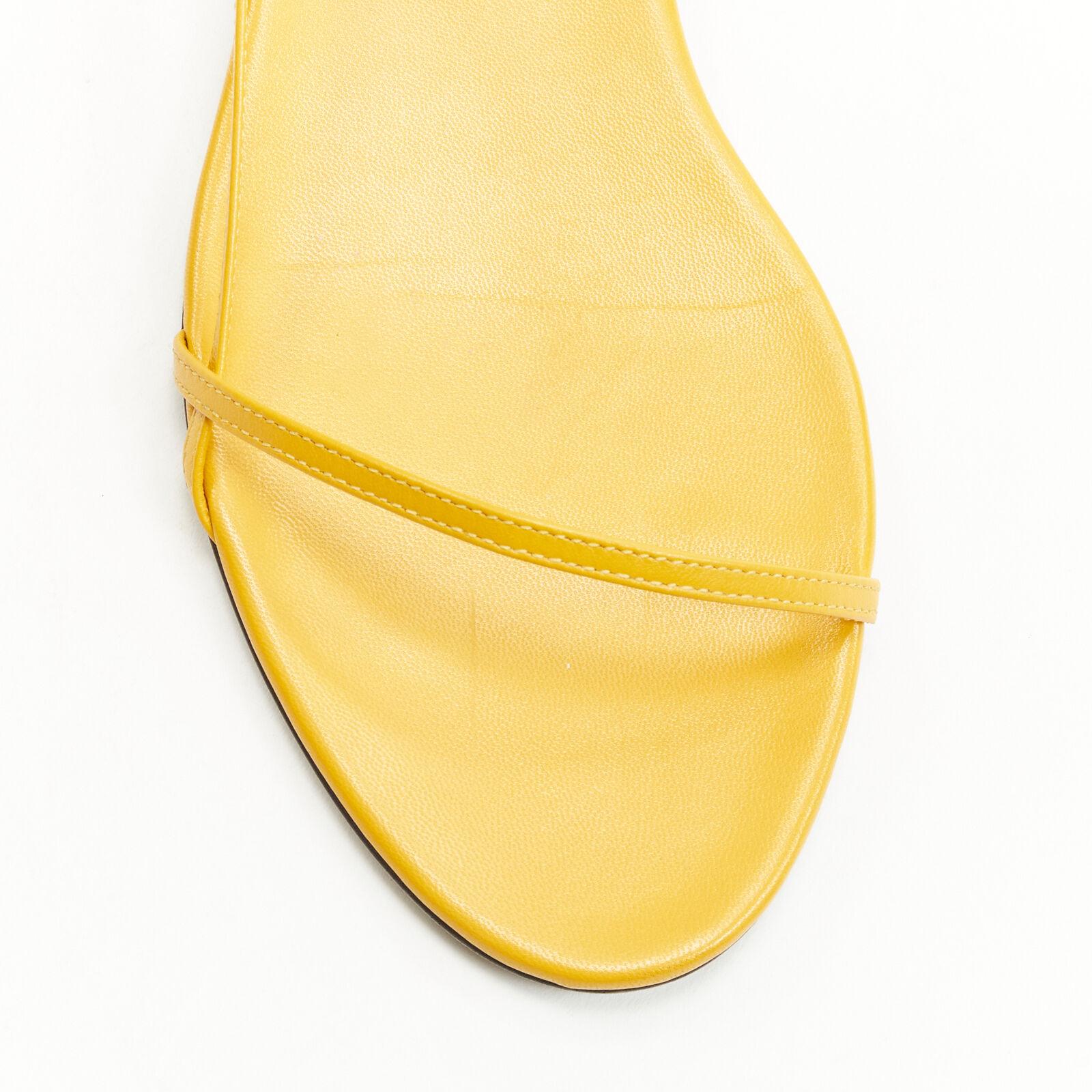 new THE ROW Bare Flat Sandal  mustard yellow kid leather minimal slides EU37.5 2
