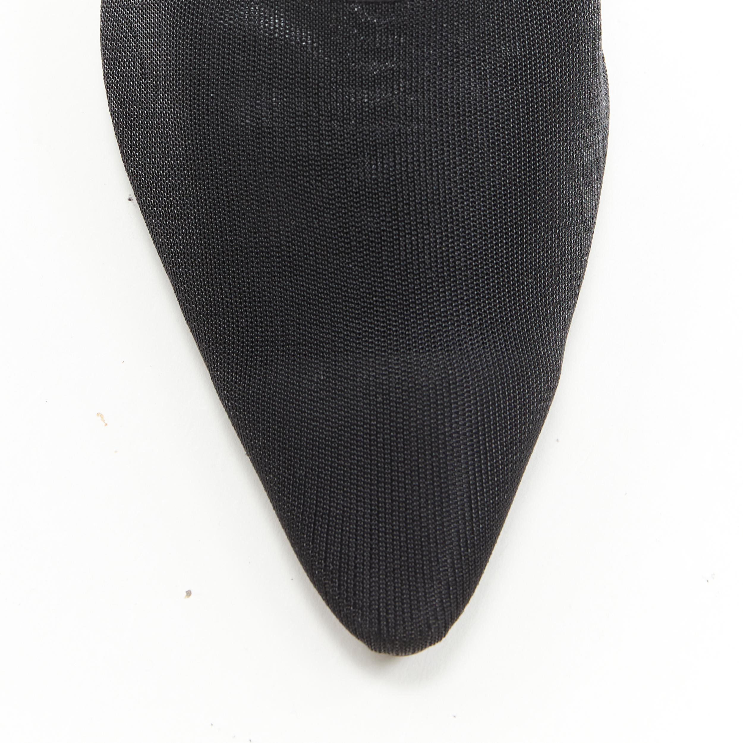 Women's new THE ROW black sock mesh lucite PVC mid heel pointy pump EU36
