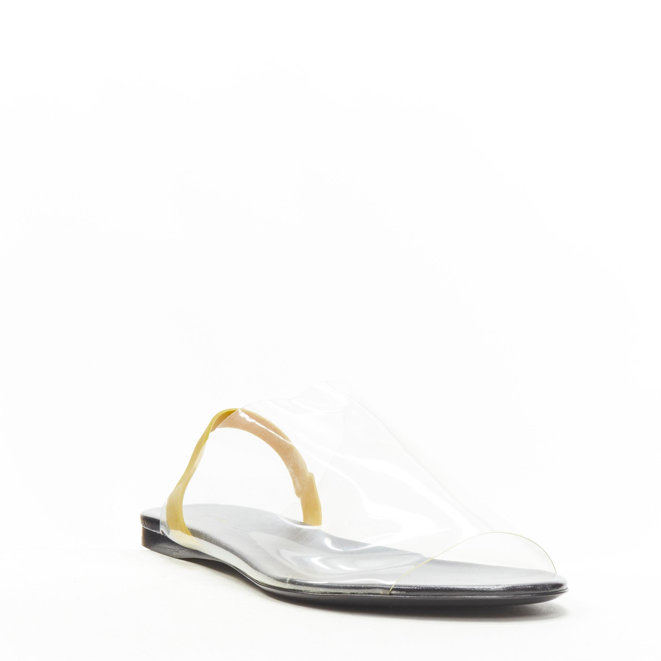 new THE ROW Clear PVC open toe yellow rubber slingback flat sandal EU36.5 In New Condition In Hong Kong, NT