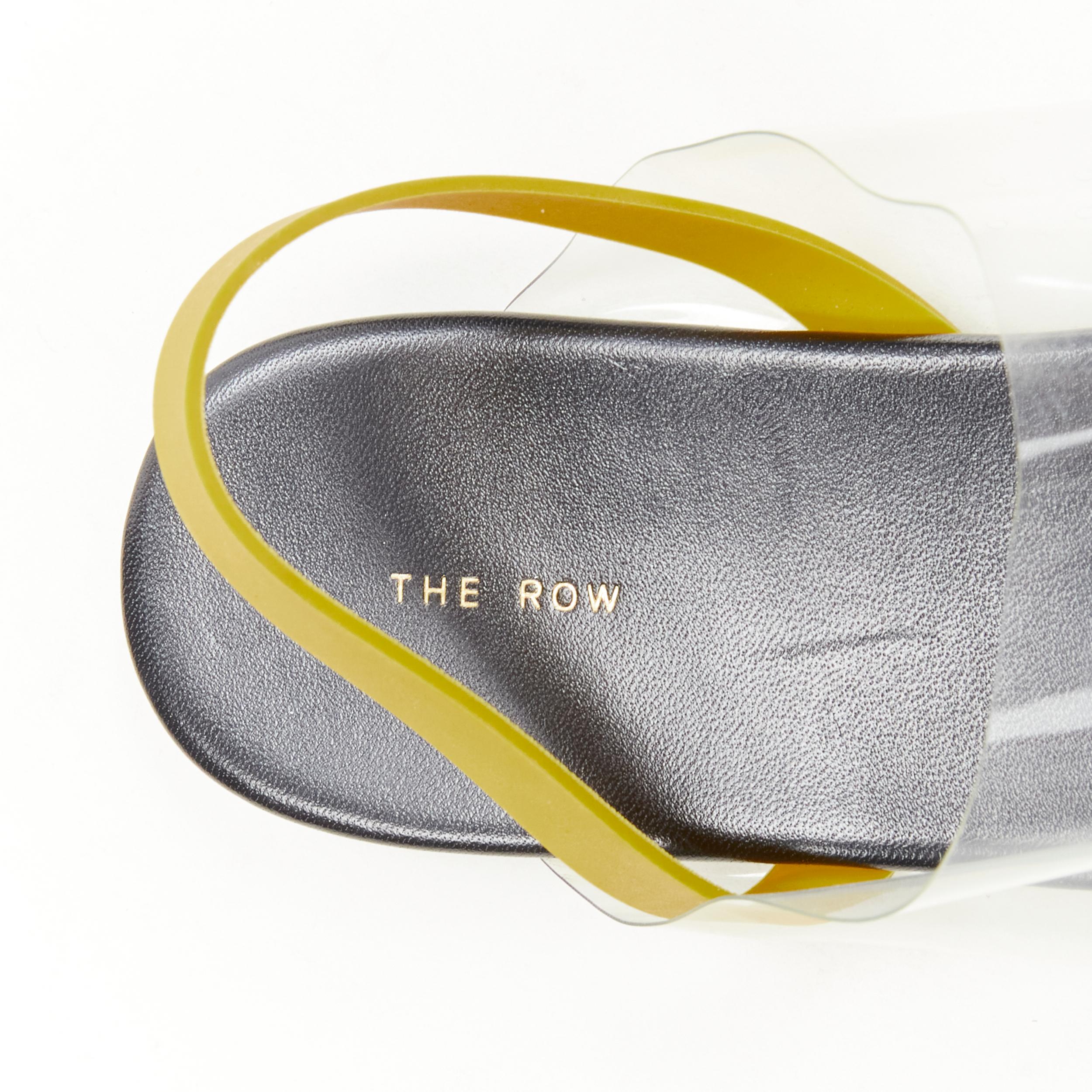 new THE ROW Clear PVC open toe yellow rubber slingback flat sandal EU36.5 5