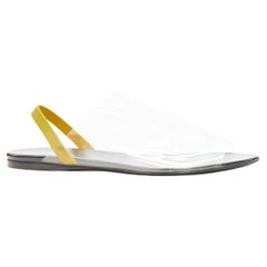 new THE ROW Clear PVC open toe yellow rubber slingback flat sandal EU36.5