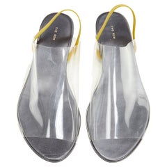 new THE ROW Clear PVC open toe yellow rubber slingback flat sandal EU37