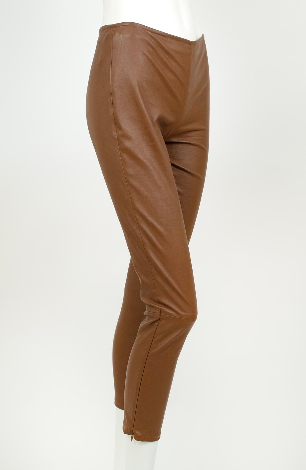 The gold standard in “quiet luxury,” The Row has been churning out pared-back, minimalist fashion since 2001. A cult favorite, their leather leggings have become a wardrobe staple among the Haute Monde and for good reason: they pair effortlessly