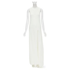 new THE ROW Erine viscose cotton knit slit front maxi dress S