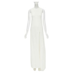 new THE ROW Erine viscose cotton knit slit front maxi dress S