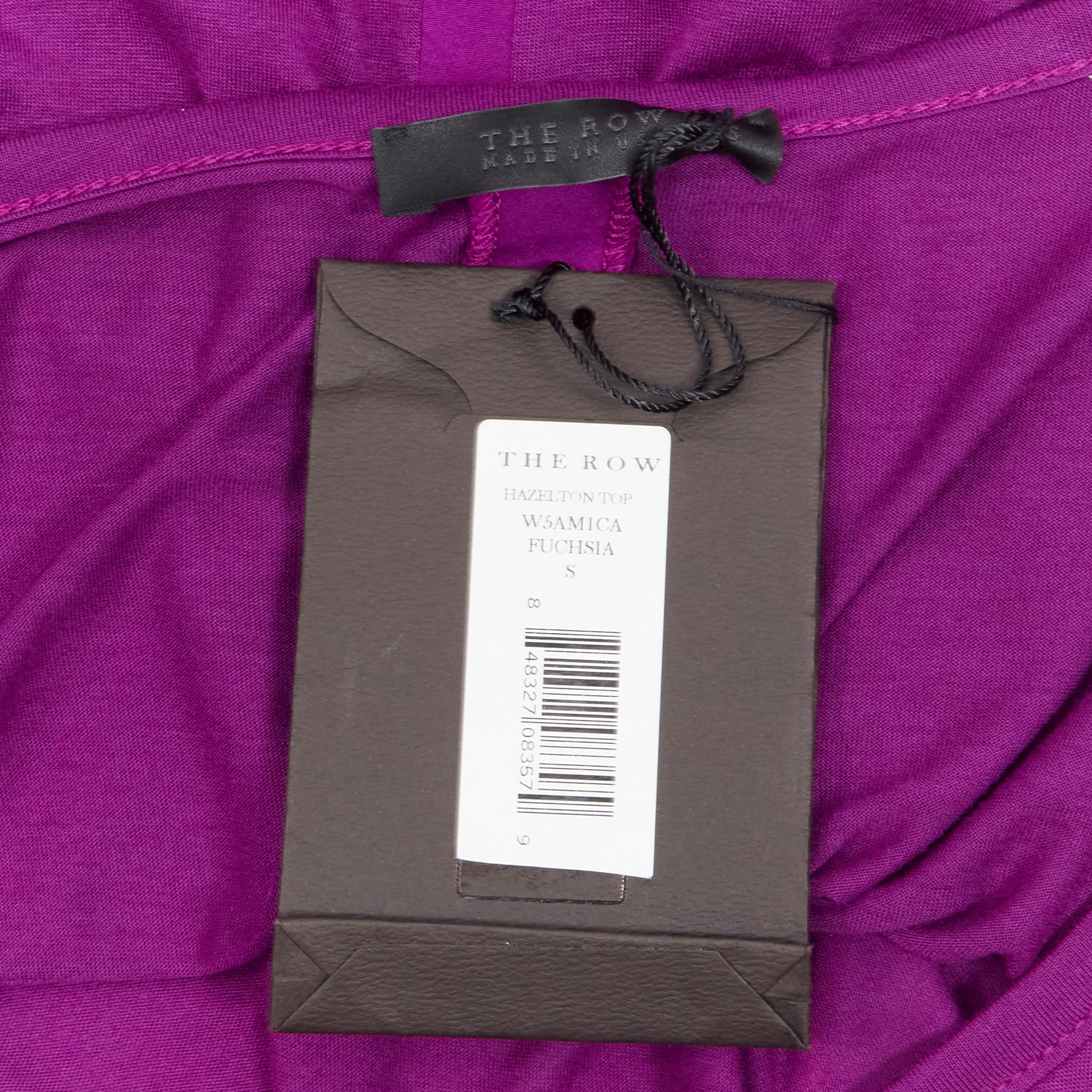 new THE ROW Hazelton 100% viscose purple scoop neck long sleeve tshirt S For Sale 1
