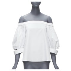 new TIBI white 100% cotton off shoulder detached sleeve top US0 XS