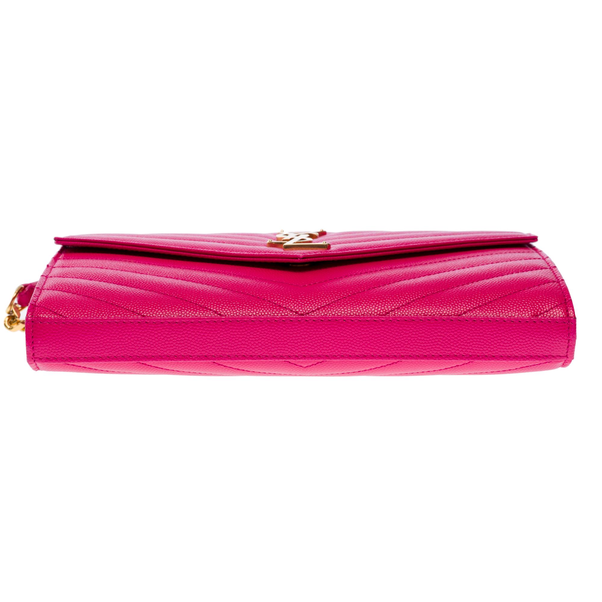 Nouveau YSL Pochette Cassandre sac à bandoulière classique en cuir rose, GHW 6