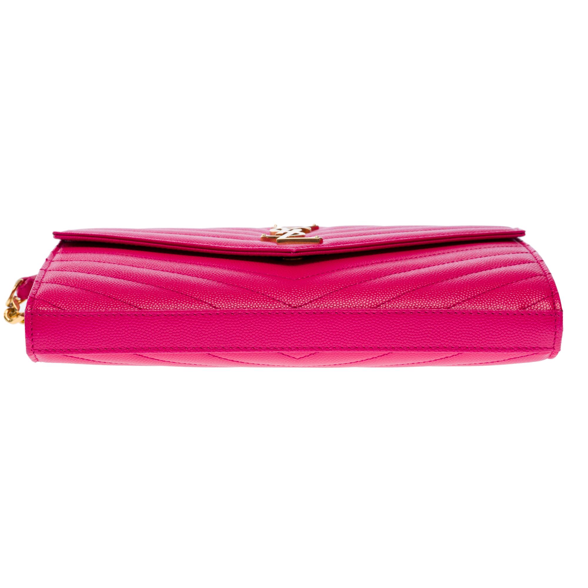 New YSL Pochette Cassandre classic shoulder bag in Pink leather, GHW 6