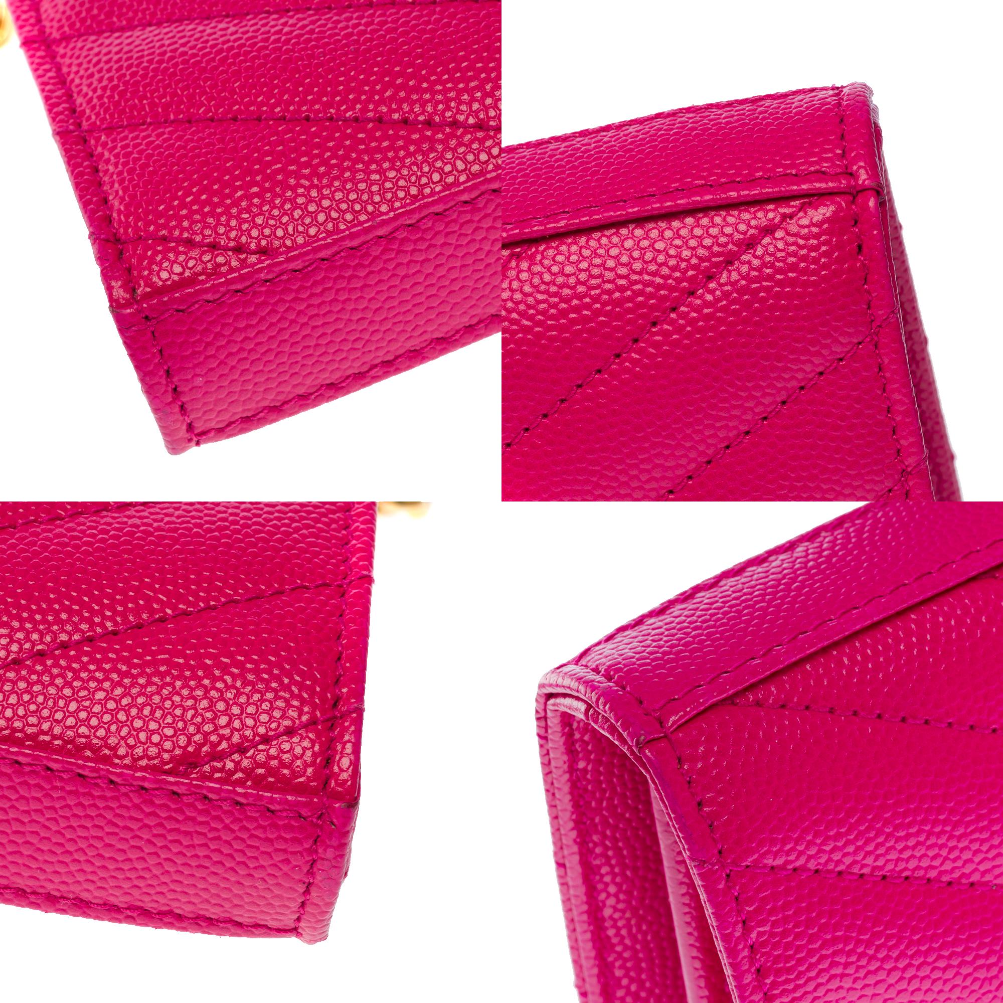 Nouveau YSL Pochette Cassandre sac à bandoulière classique en cuir rose, GHW 7