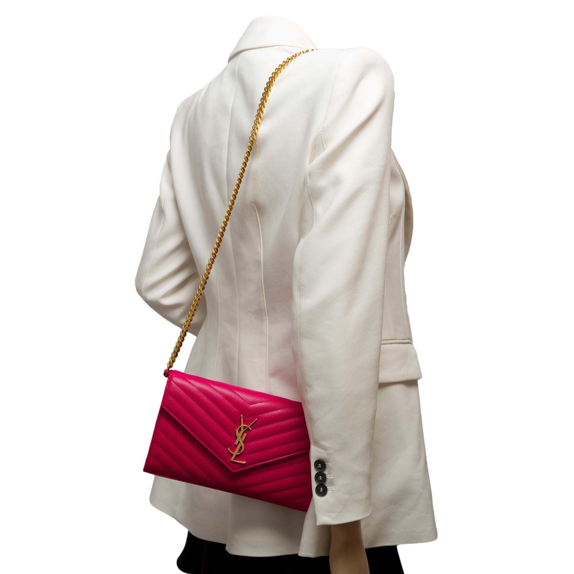 Nouveau YSL Pochette Cassandre sac à bandoulière classique en cuir rose, GHW 8