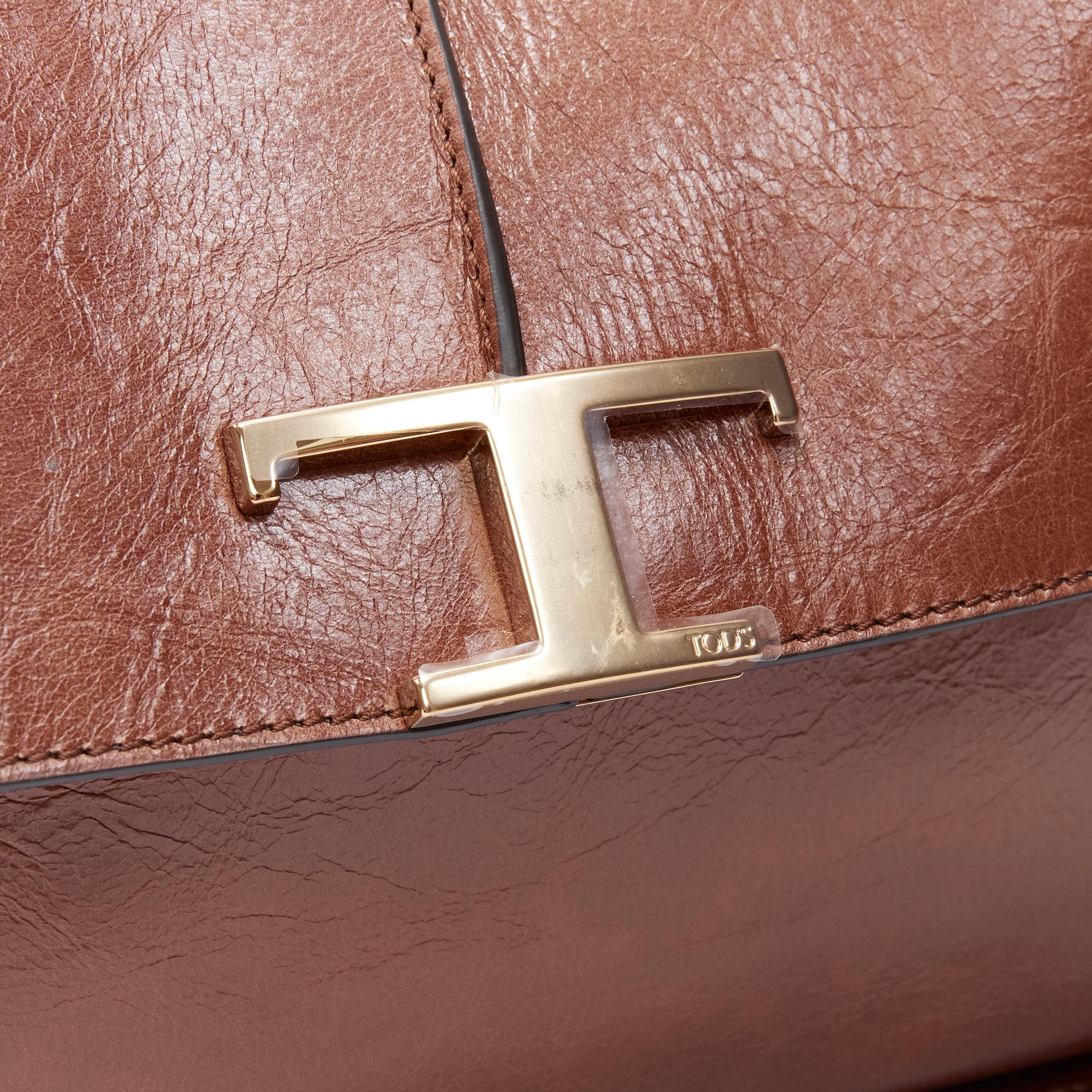 new TOD'S 2021 Timeless Medium rough effect leather  shoulder bag In New Condition In Hong Kong, NT