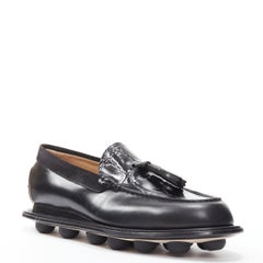 new TODS HENDER SCHEME black croc embossed DOT'S sole loafer UK8 EU42