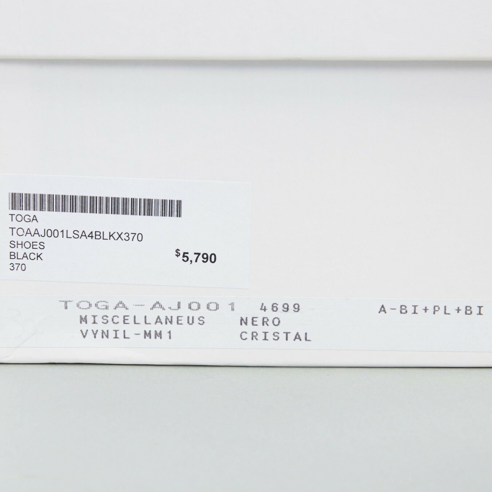 new TOGA ARCHIVES black woven V-cut PVC throat white chunky heel EU37 US7 UK4 7