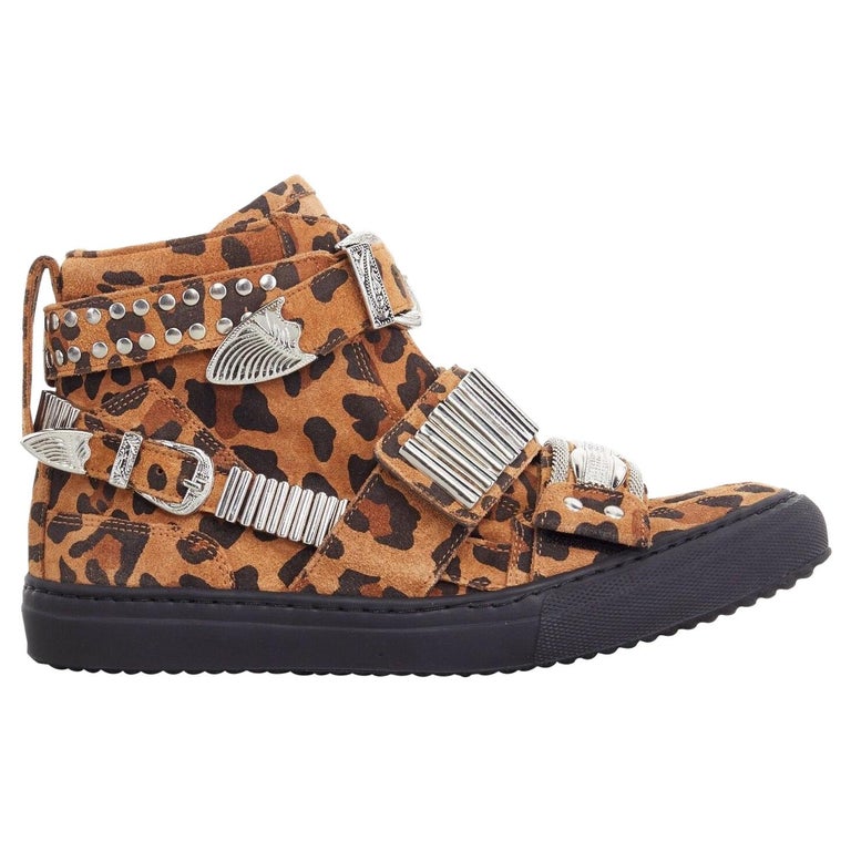new TOGA PULLA leopard print hardware plate buckled sneakers EU38 US8 For at