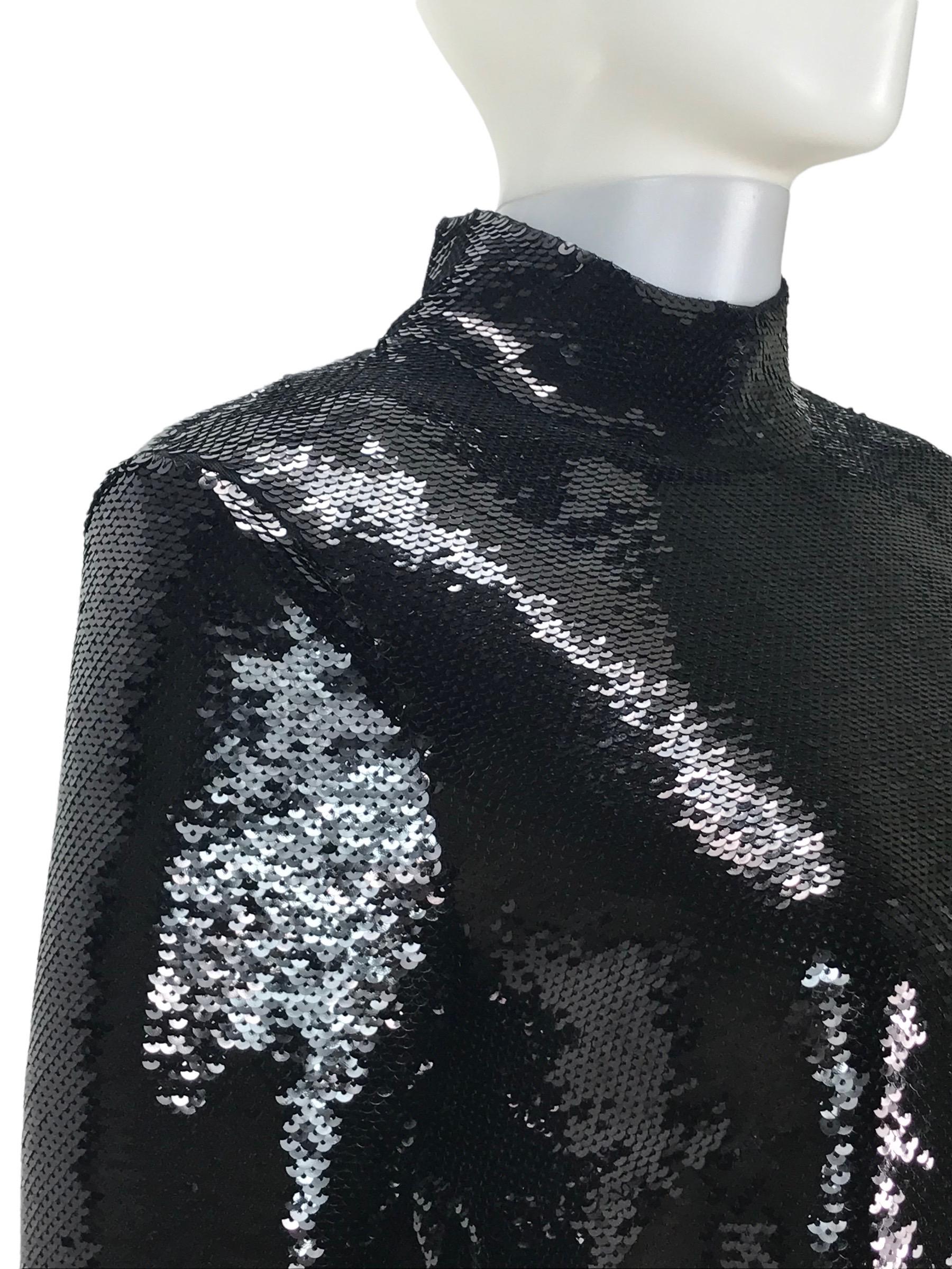 black sequin long sleeve shirt