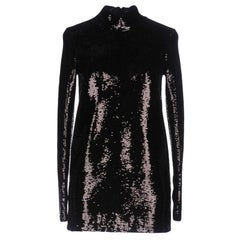 New Tom Ford Black Sequin Long Sleeve Stretch Mini Dress Tunic Italian 42
