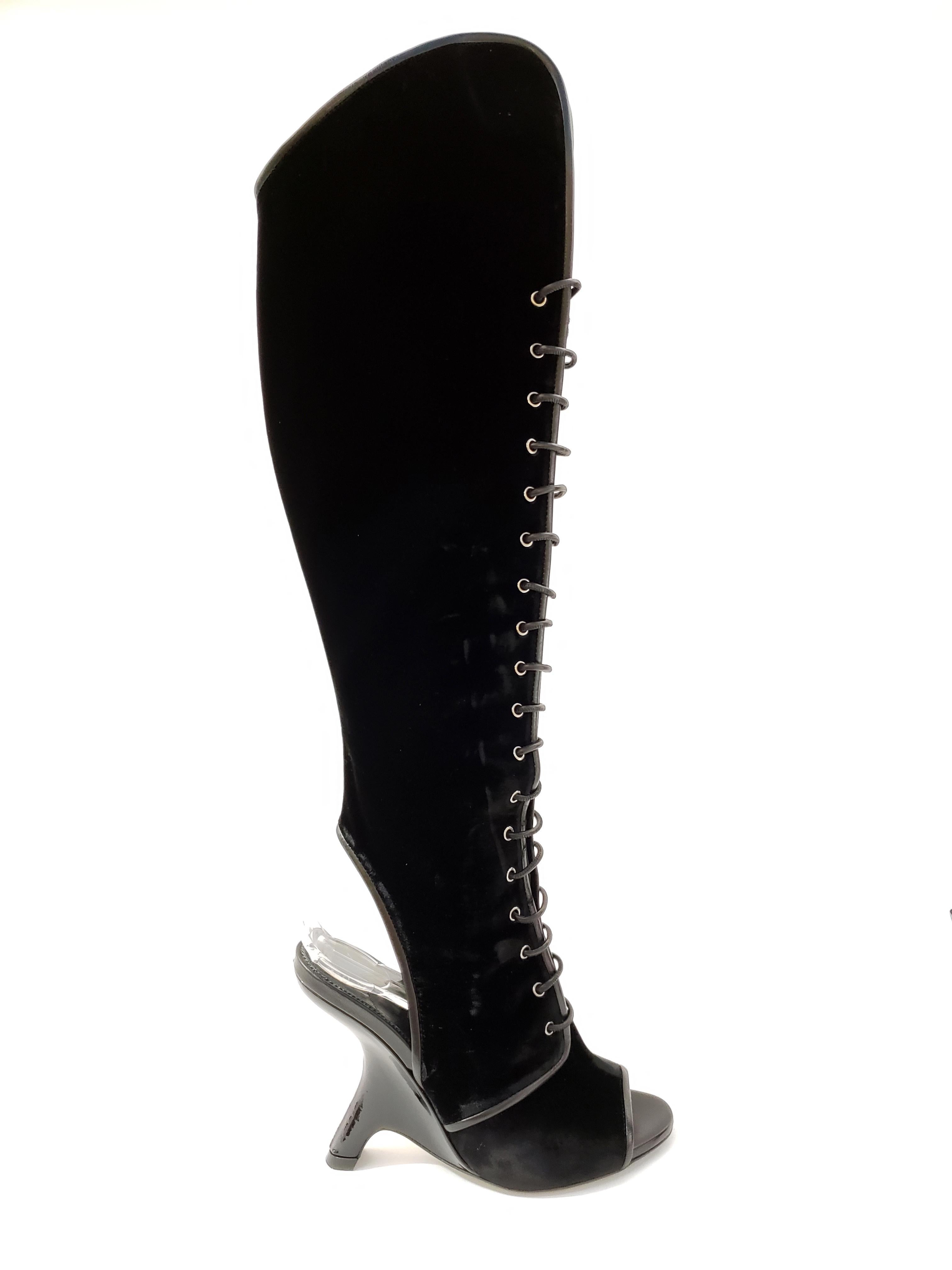 Tom Ford 

Velvet Over-the-Knee Boot, Black
Lace Up

Approx. 21 1/2