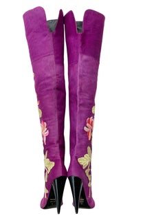 New Tom Ford Fall 2013 Embroidered Fur Over-the-Knee Boots Italian 39