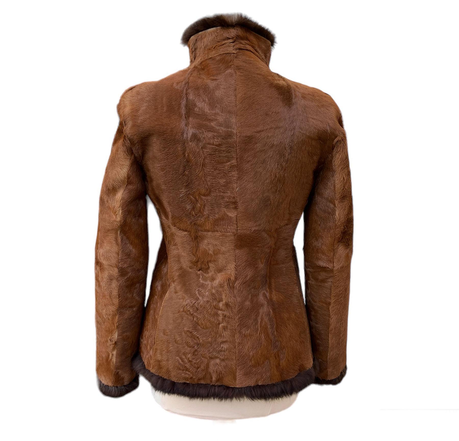 New Tom Ford for Gucci 1999 Collection 2 in 1 Reversible Brown Fur Jacket It. 42 For Sale 1