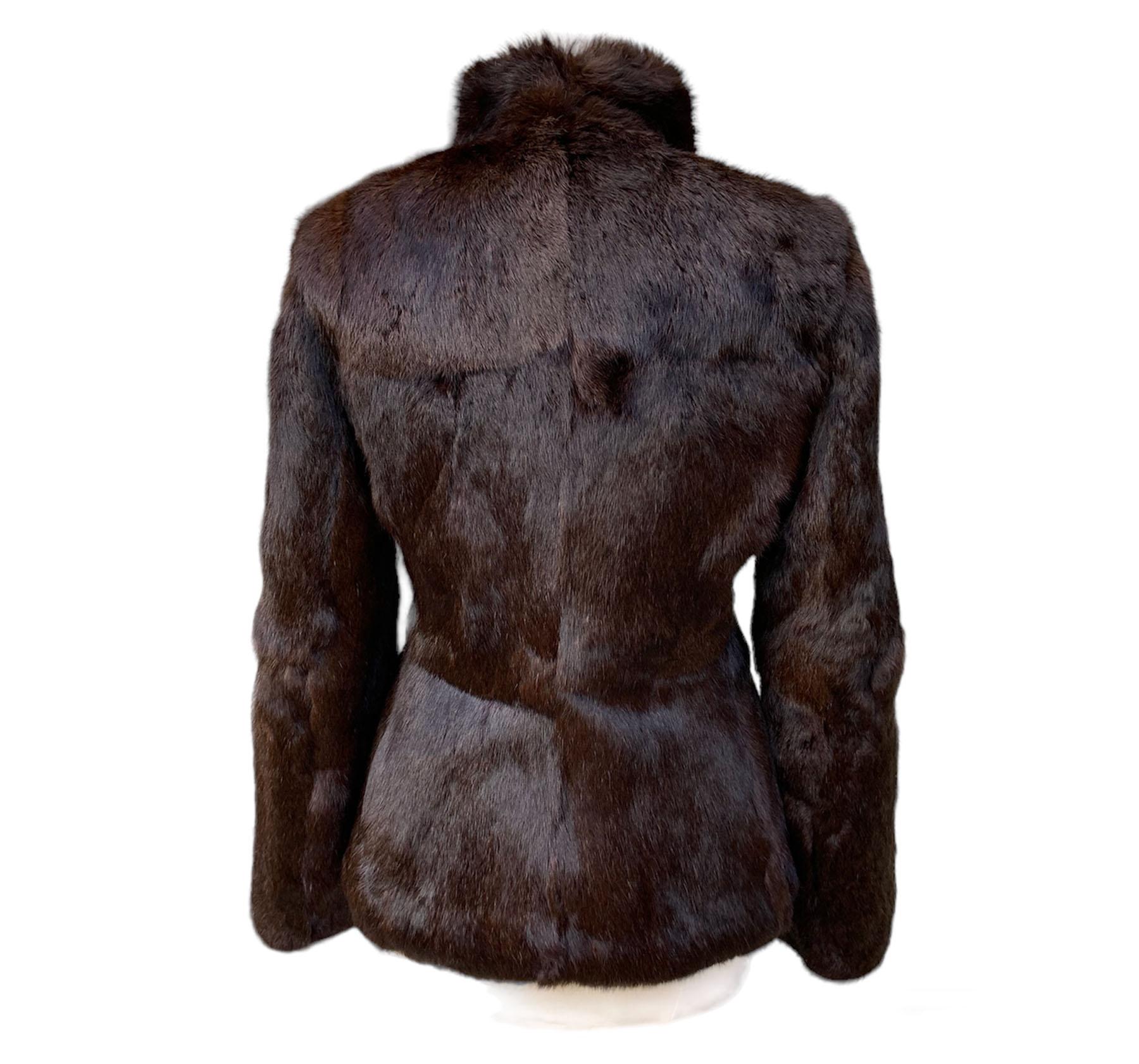 New Tom Ford for Gucci 1999 Collection 2 in 1 Reversible Brown Fur Jacket It. 42 For Sale 4