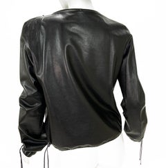 New Tom Ford for Gucci 2001 Collection Black Leather Blouson Top It. 44 - 8/10
