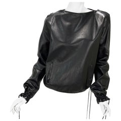 New Tom Ford for Gucci 2001 Collection Black Leather Blouson Top It. 44 - 8/10