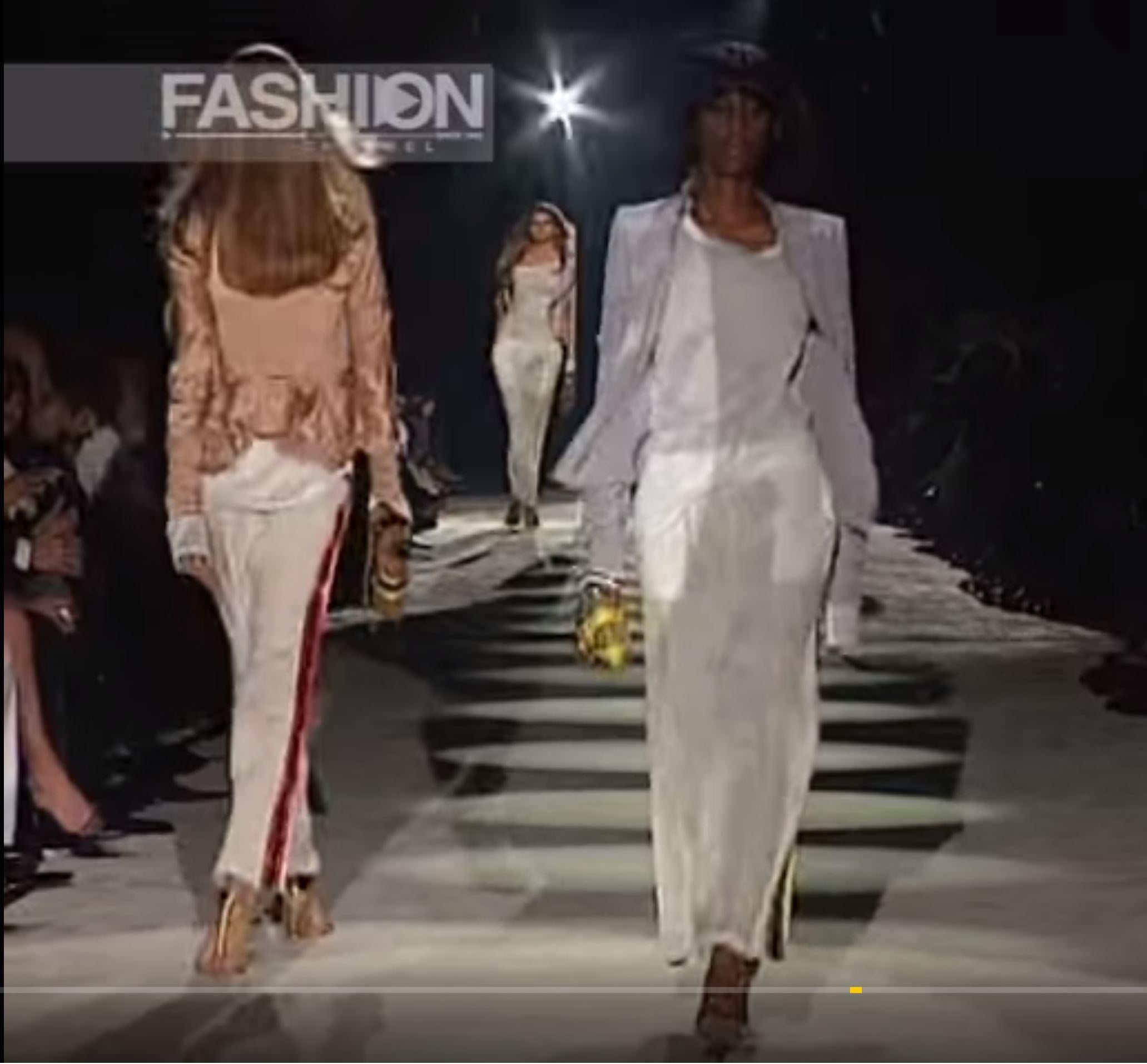 New Tom Ford For Gucci 2004 Final Collection Silk Runway Pants IT 40  (S) For Sale 8