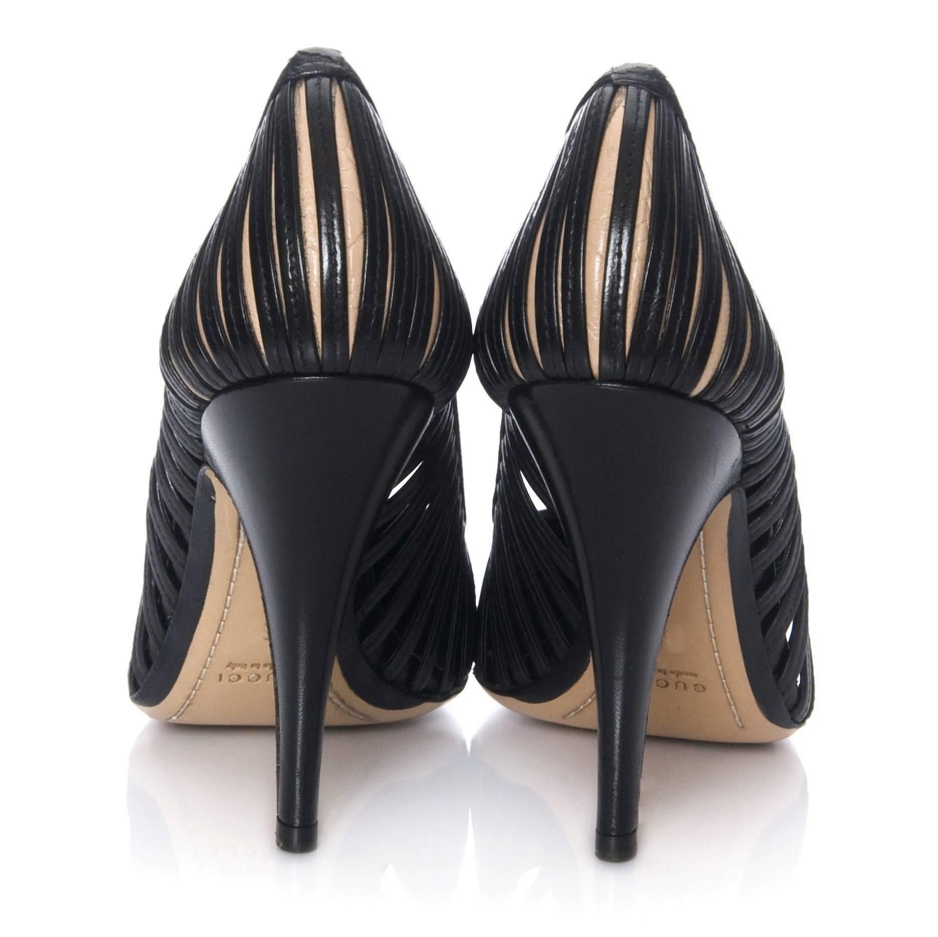 New Tom Ford for Gucci Kate Moss Cage Heels Pumps Rare Sz 8 In New Condition In Leesburg, VA