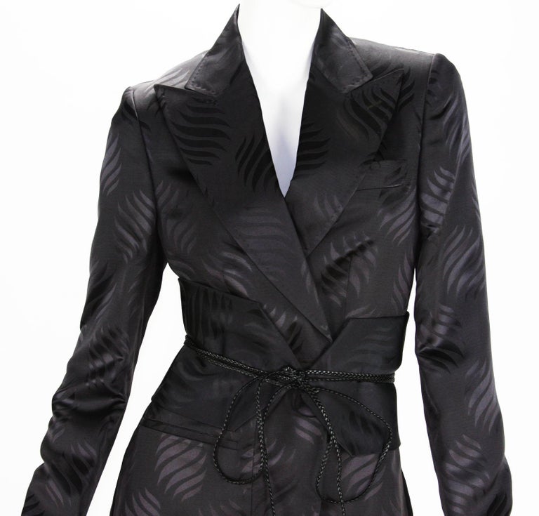 New Tom Ford for Gucci F/W 2002 Brown Silk Kimono Jacket with Obi Belt ...