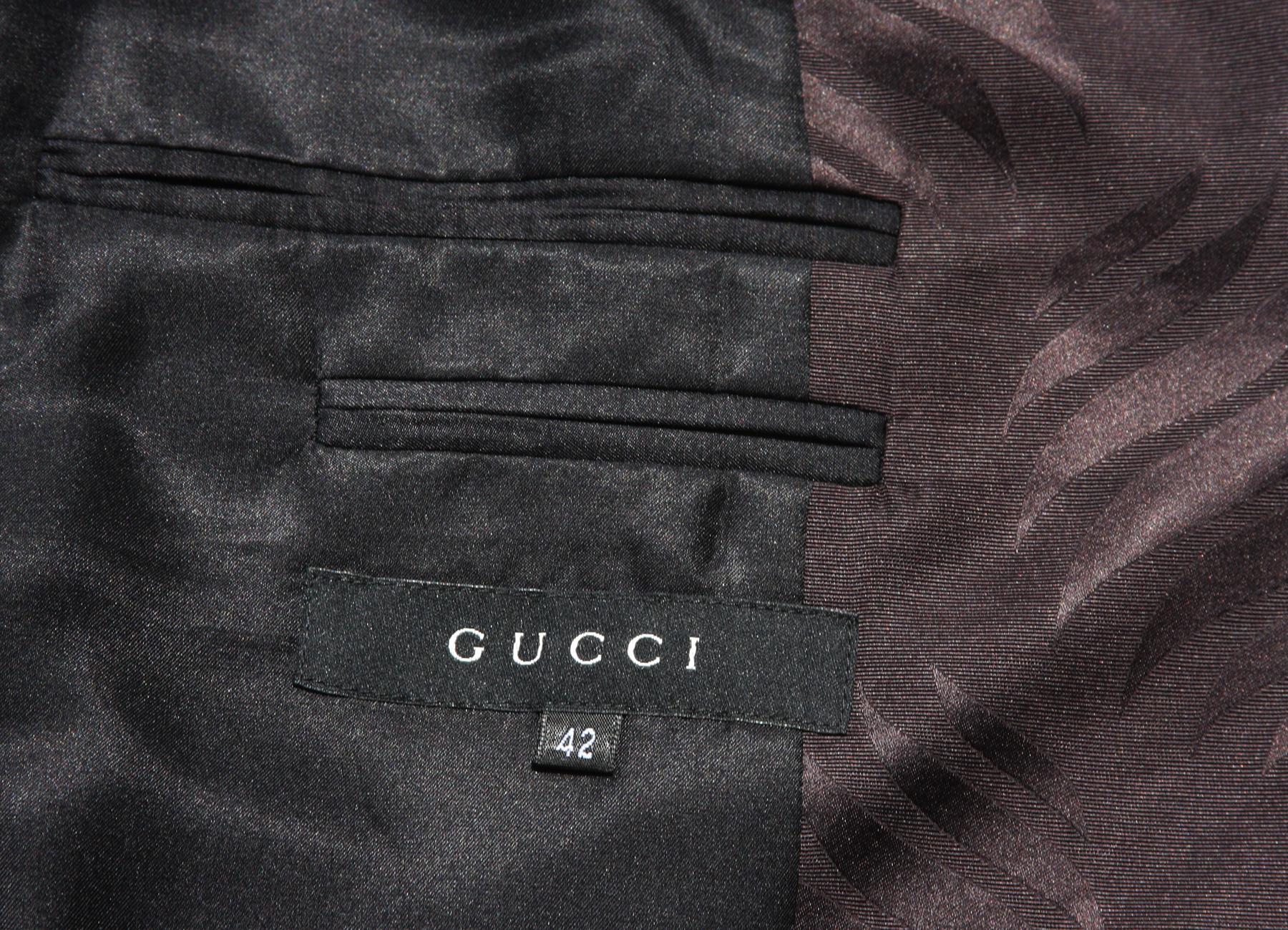 New Tom Ford for Gucci F/W 2002 Brown Silk Kimono Skirt Suit Obi Belt 42 - US 6 6