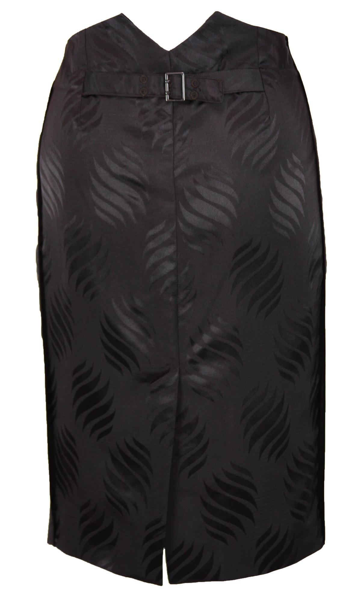 New Tom Ford for Gucci F/W 2002 Brown Silk Kimono Skirt Suit Obi Belt 42 - US 6 1