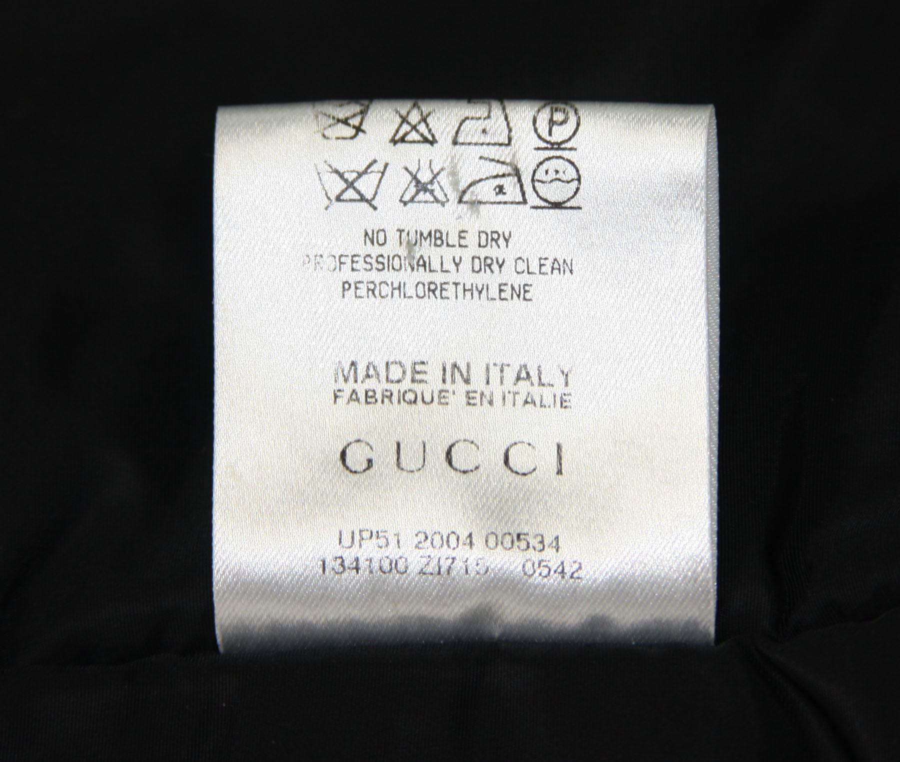 Neu Tom Ford für Gucci H/W 2004 Schwarze schwarze Nylon-Warmjacke 44 im Angebot 7