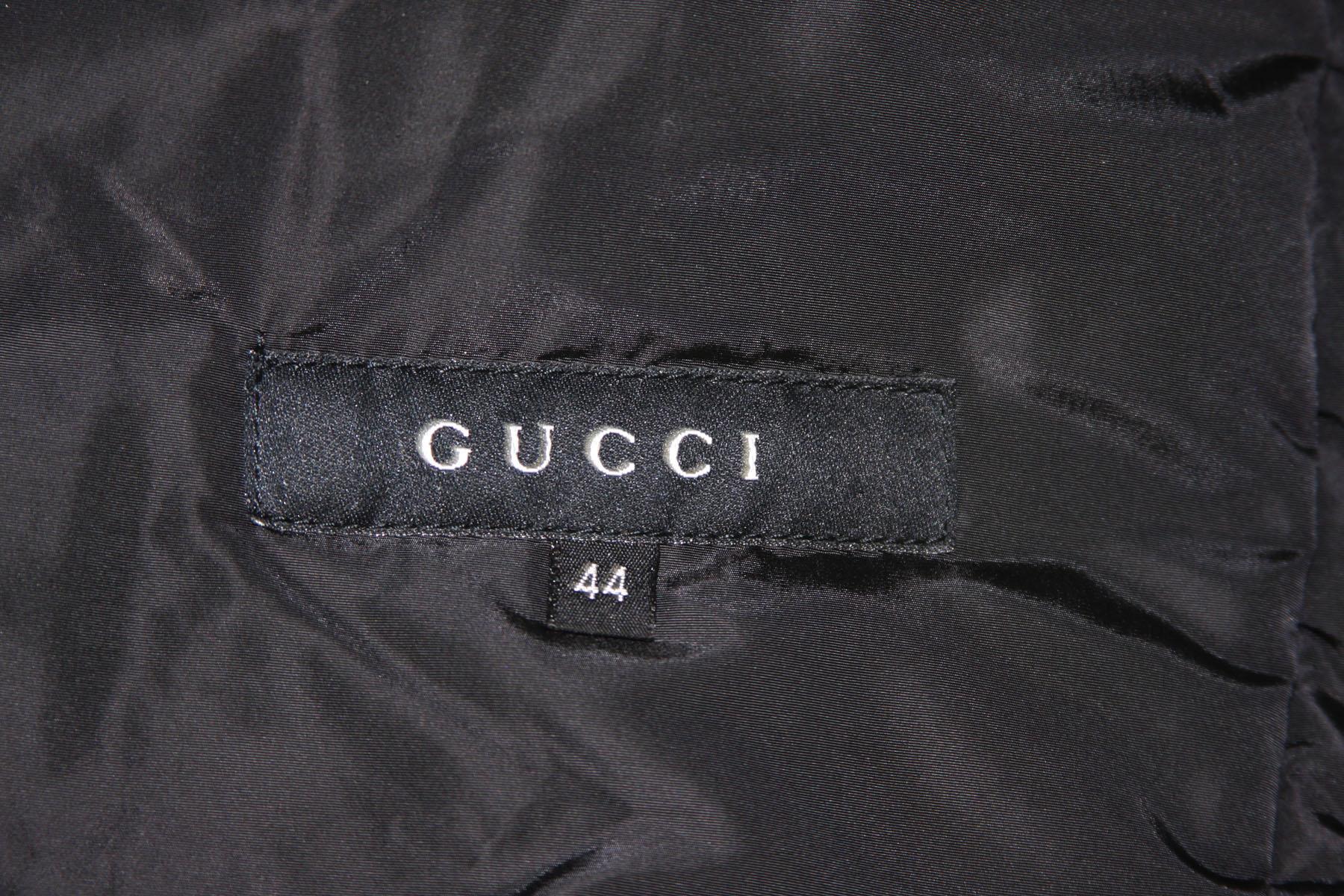 New Tom Ford for Gucci F/W 2004 Black Nylon Warm Jacket 44 For Sale 8