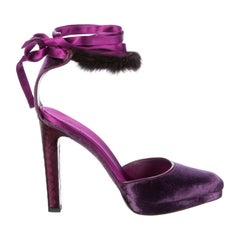 New Tom Ford For Gucci Farewell Collection Mink Python Velvet Heels SZ 8.5