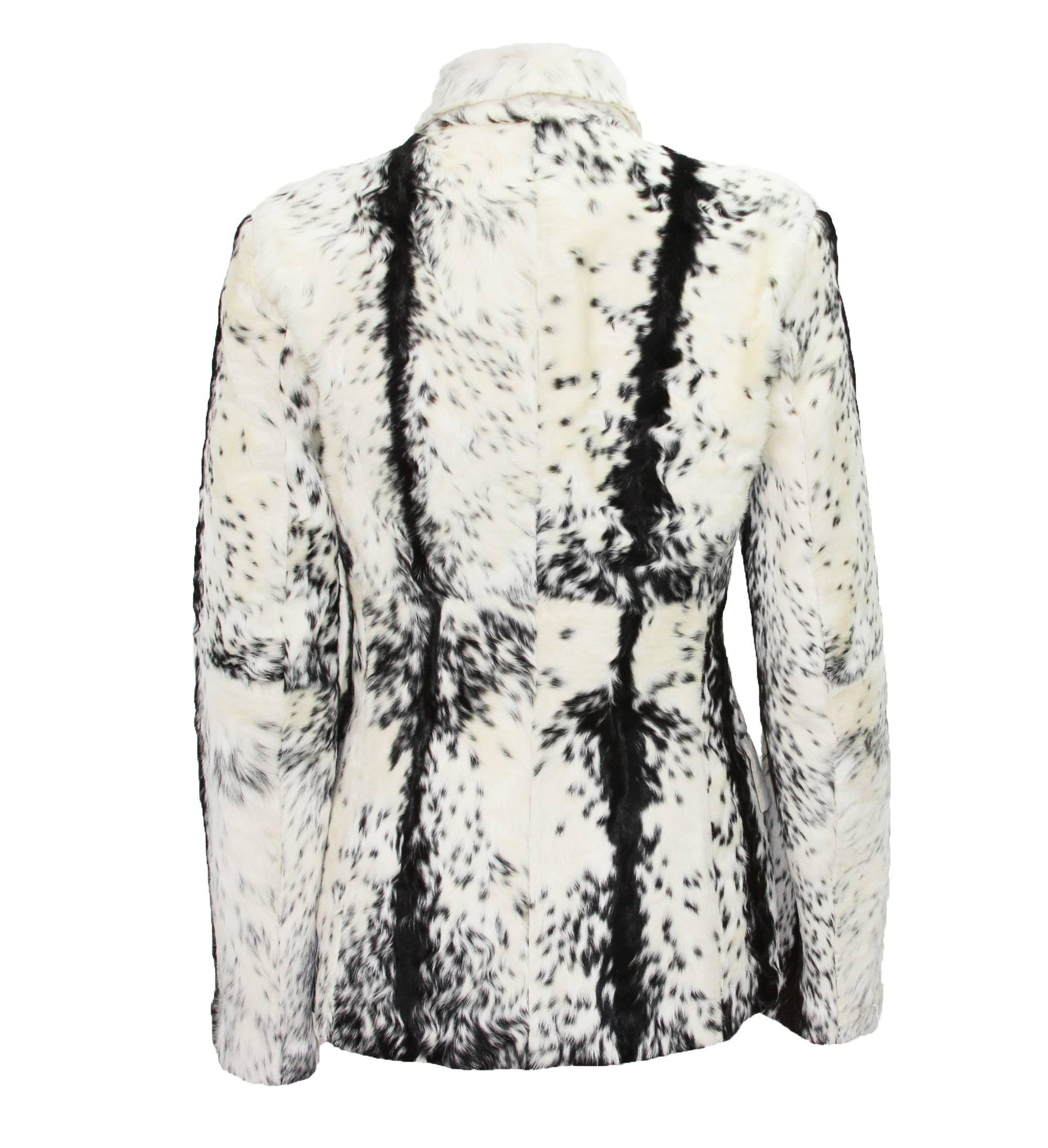 Nuevo Tom Ford for Gucci F/W 1999 Piel Crema Chaqueta Negra Blazer Italiana talla 40 Gris