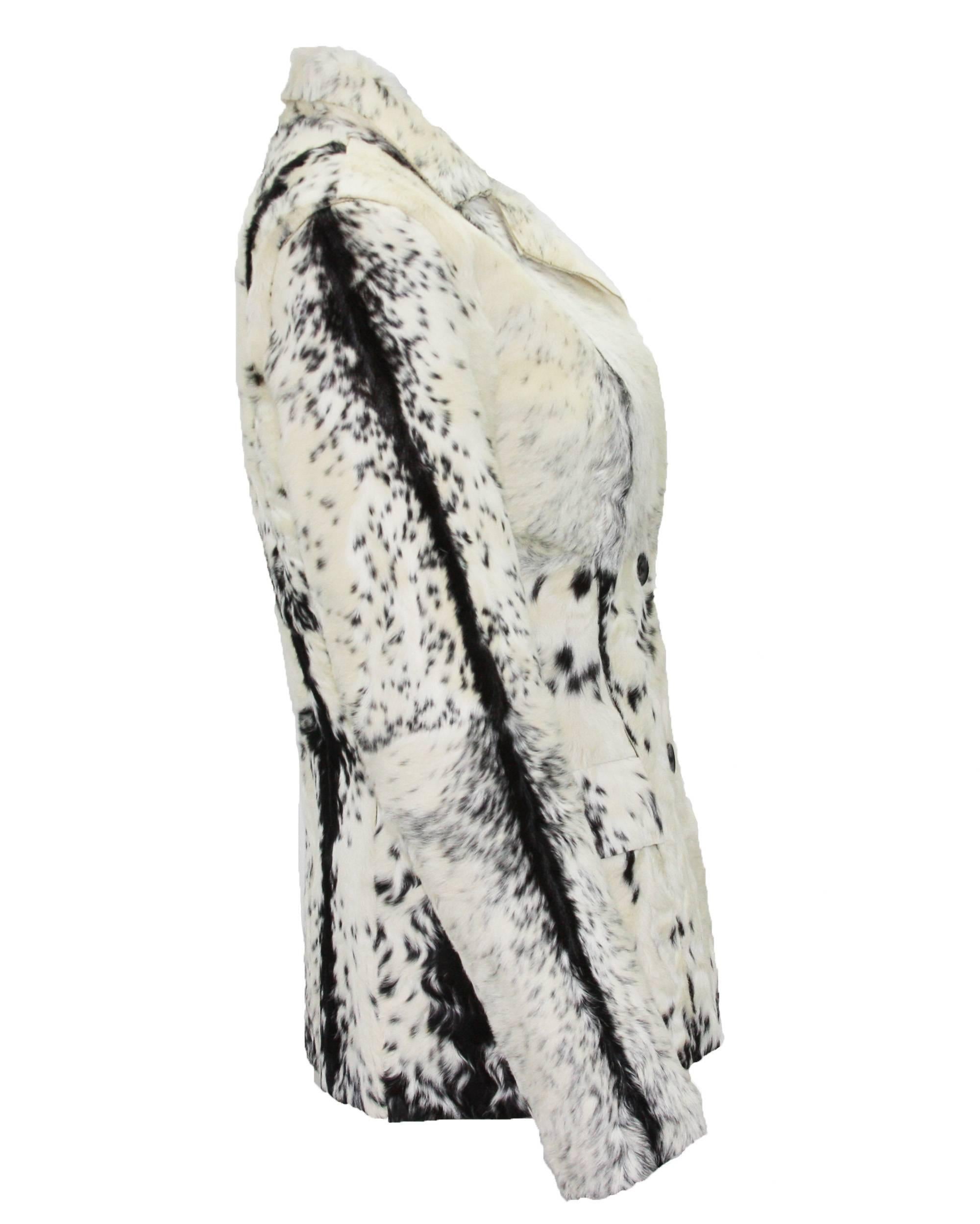 Nuevo Tom Ford for Gucci F/W 1999 Piel Crema Chaqueta Negra Blazer Italiana talla 40 en Nuevo Estado en Montgomery, TX