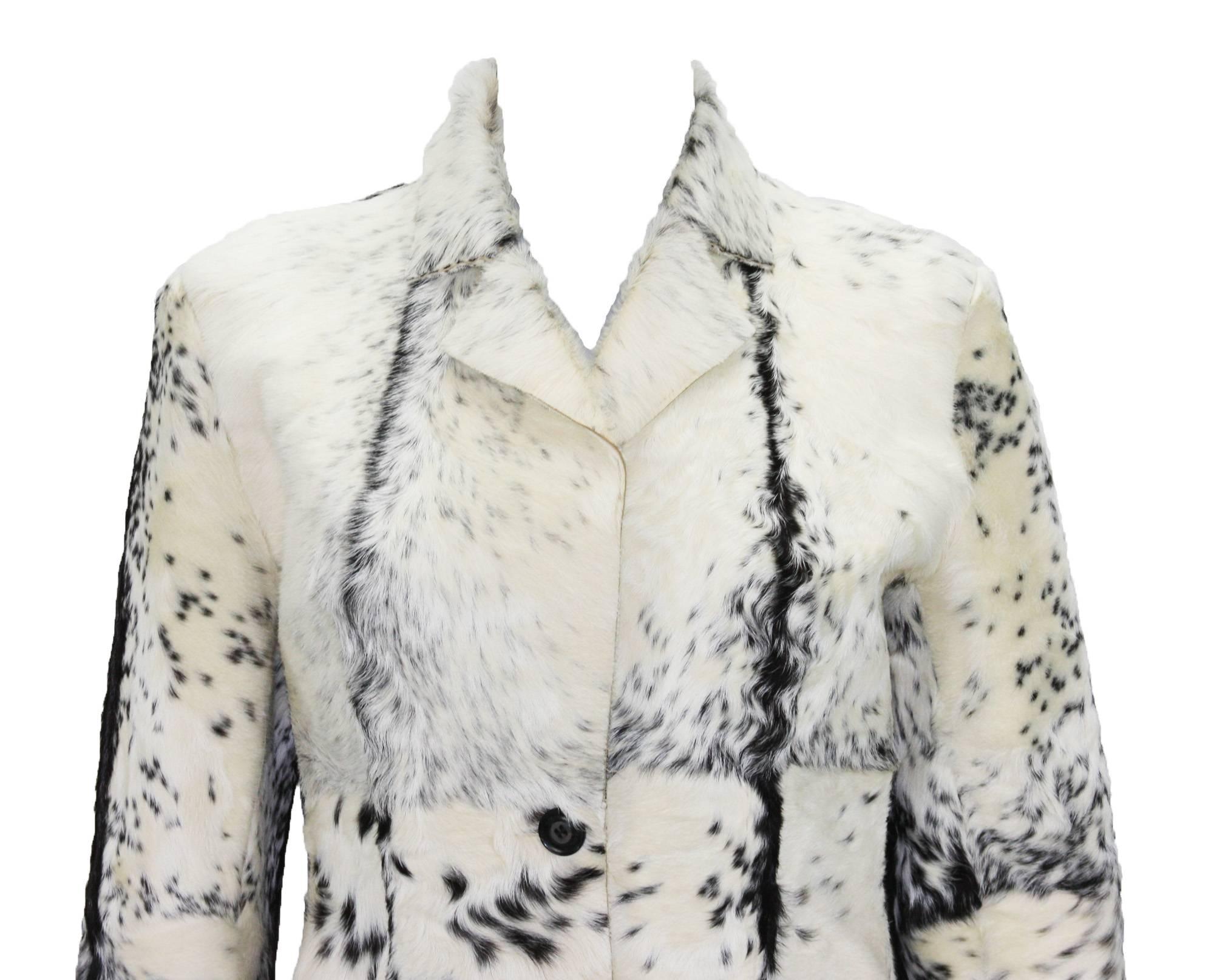 De las mujeres Nuevo Tom Ford for Gucci F/W 1999 Piel Crema Chaqueta Negra Blazer Italiana talla 40