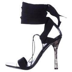 New Tom Ford for Gucci FW 2002 AD Mother Of Pearl Lace-Up Sandals 36 and 36.5